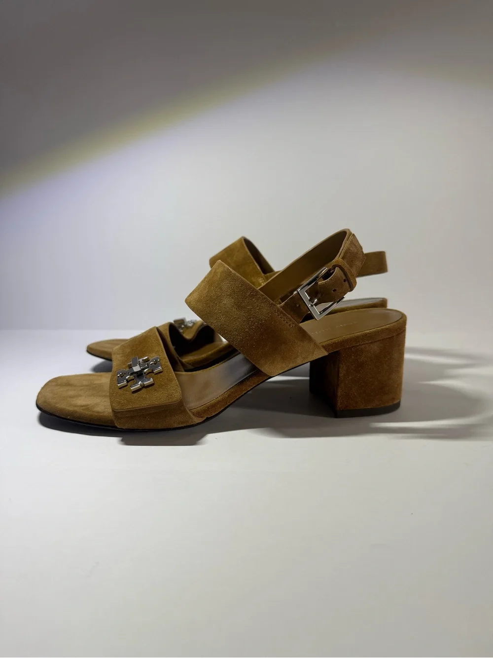 Tory Burch Women's Tan Suede Block Heel Sandals size 7